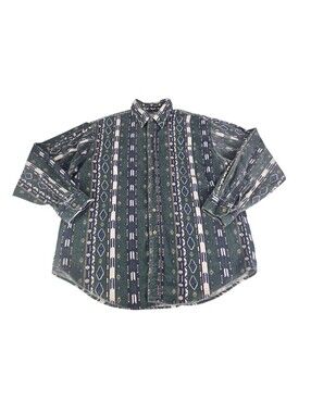 Vintage 90s Northwest Territory Southwestern Flannel Shirt Mens Large Button Up